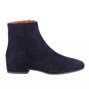 AQUATALIA‎ Ulyssa Waterproof Blue Suede Ankle Boots With Hidden Wedge - Navy 9